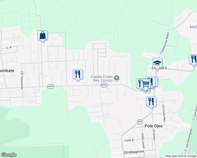 map of restaurants, bars, coffee shops, grocery stores, and more near Puerto Rico 3301 in Cabo Rojo