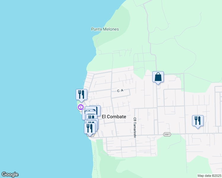 map of restaurants, bars, coffee shops, grocery stores, and more near Reparto Miracaribe in Boquerón