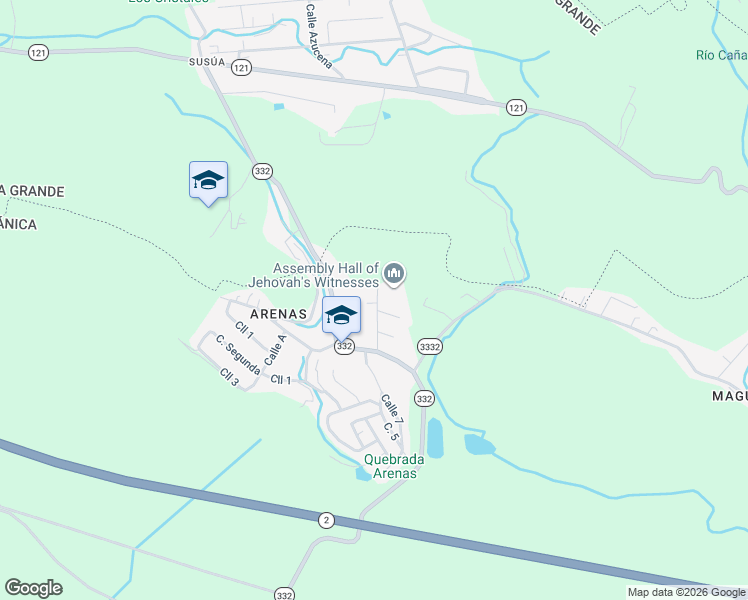 map of restaurants, bars, coffee shops, grocery stores, and more near Calle C in Susúa Baja