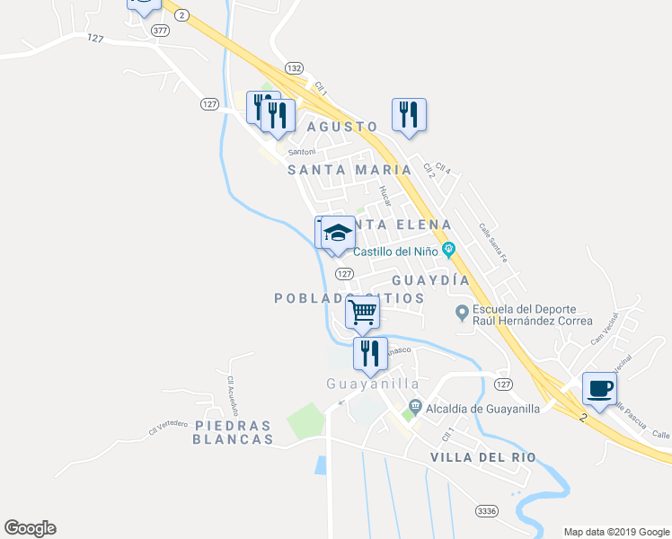 map of restaurants, bars, coffee shops, grocery stores, and more near 109 Calle Luis Munoz Rivera in Guayanilla