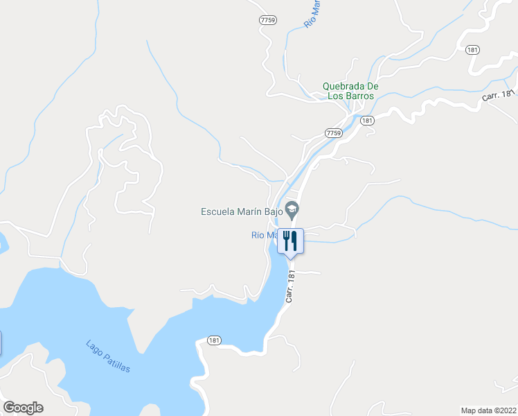 map of restaurants, bars, coffee shops, grocery stores, and more near Puerto Rico 181 in Patillas