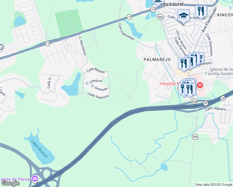 map of restaurants, bars, coffee shops, grocery stores, and more near in Ponce