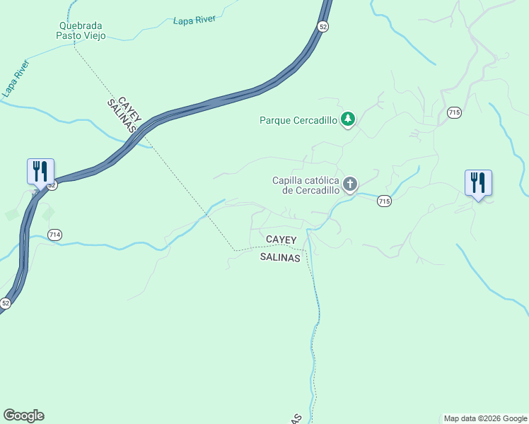 map of restaurants, bars, coffee shops, grocery stores, and more near in Cercadillo