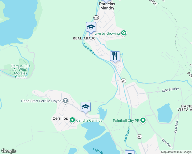 map of restaurants, bars, coffee shops, grocery stores, and more near 511 in Ponce