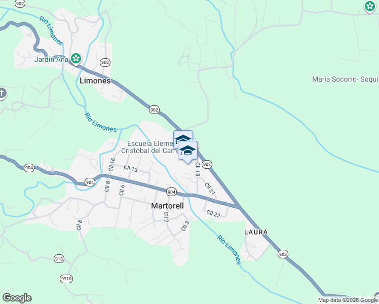 map of restaurants, bars, coffee shops, grocery stores, and more near Puerto Rico 902 in Yabucoa