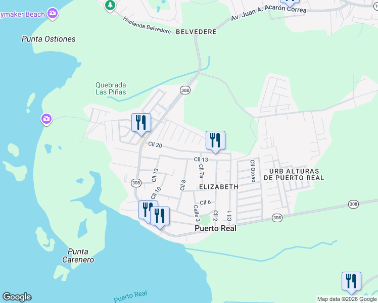 map of restaurants, bars, coffee shops, grocery stores, and more near 554 Calle 20 in Cabo Rojo