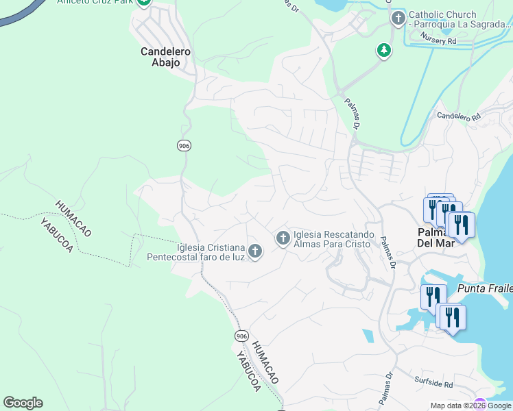 map of restaurants, bars, coffee shops, grocery stores, and more near in Palmas del Mar