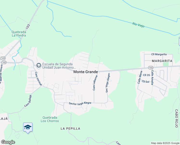 map of restaurants, bars, coffee shops, grocery stores, and more near 623 Puerto Rico 102 in Cabo Rojo