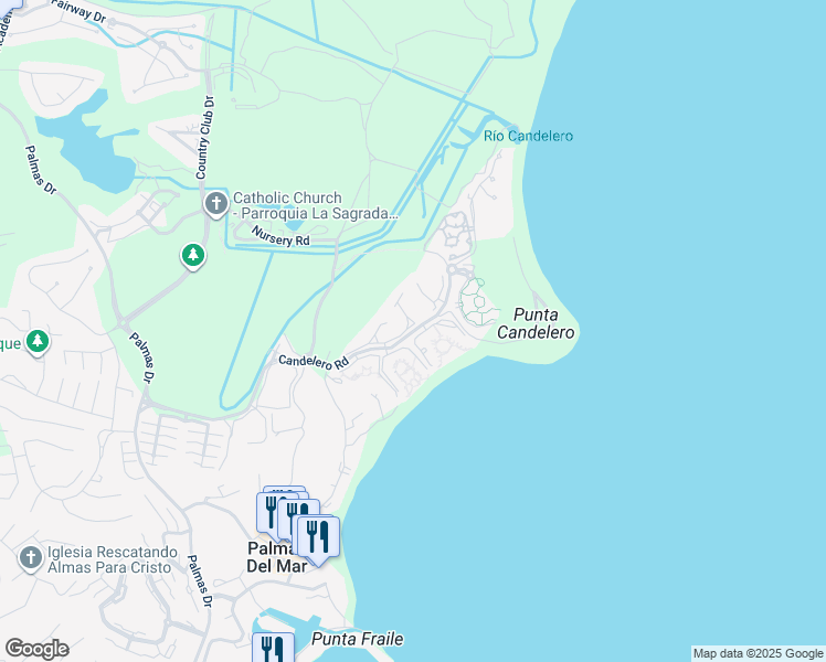 map of restaurants, bars, coffee shops, grocery stores, and more near in Palmas del Mar