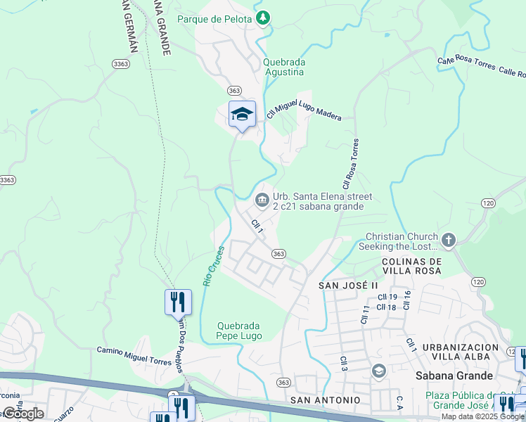 map of restaurants, bars, coffee shops, grocery stores, and more near Calle 2 in Sabana Grande
