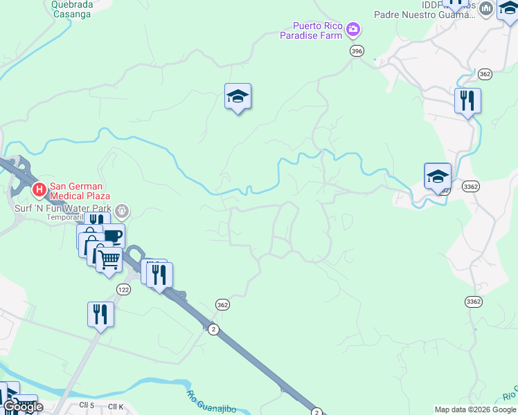 map of restaurants, bars, coffee shops, grocery stores, and more near in San Germán