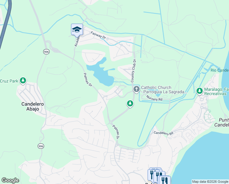 map of restaurants, bars, coffee shops, grocery stores, and more near in Palmas del Mar