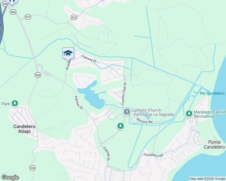 map of restaurants, bars, coffee shops, grocery stores, and more near Eagle Street in Humacao