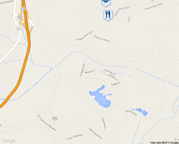 map of restaurants, bars, coffee shops, grocery stores, and more near Wood Lane in Humacao