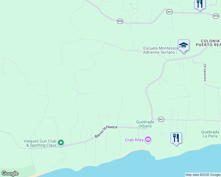 map of restaurants, bars, coffee shops, grocery stores, and more near Unnamed Road in Puerto Real