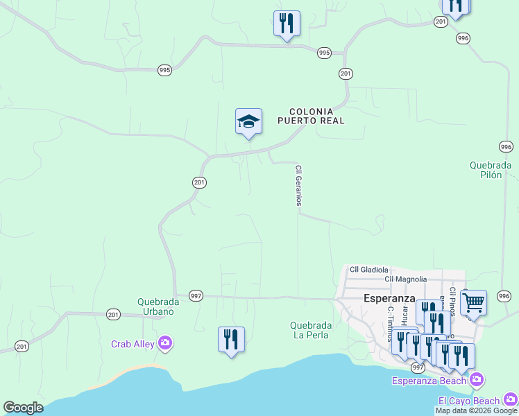 map of restaurants, bars, coffee shops, grocery stores, and more near in Esperanza