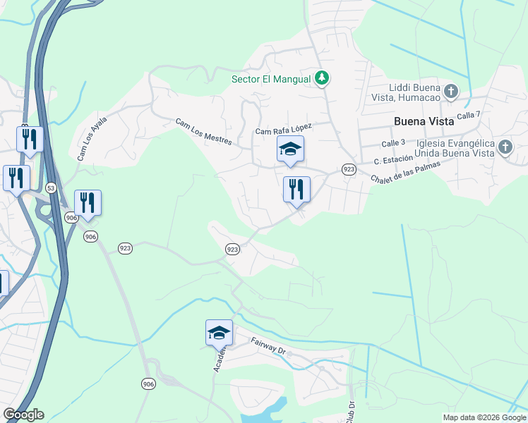 map of restaurants, bars, coffee shops, grocery stores, and more near in Buena Vista