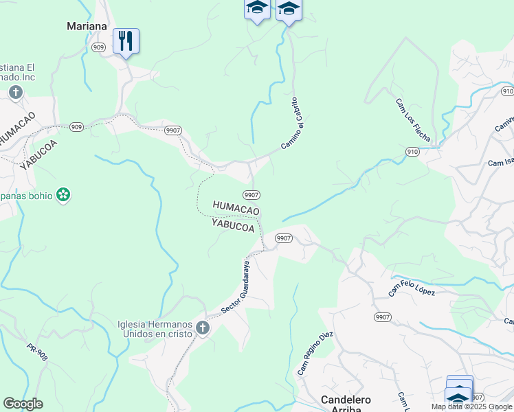map of restaurants, bars, coffee shops, grocery stores, and more near in Humacao