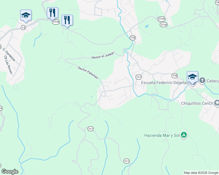 map of restaurants, bars, coffee shops, grocery stores, and more near Sector Palomas in Pasto