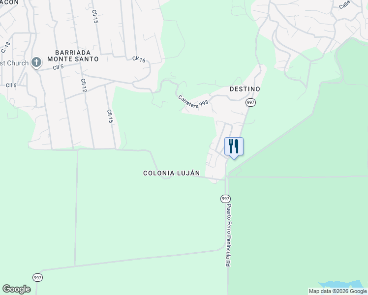 map of restaurants, bars, coffee shops, grocery stores, and more near Unnamed Road in Vieques