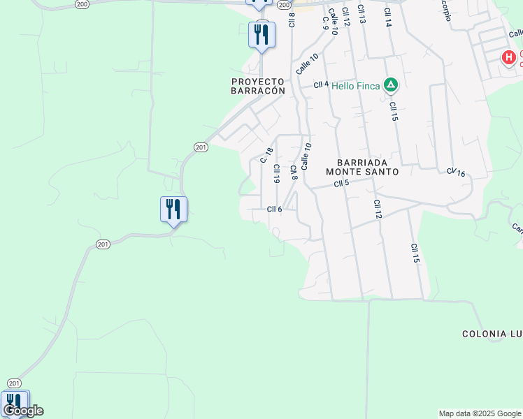 map of restaurants, bars, coffee shops, grocery stores, and more near Calle 6 in Florida