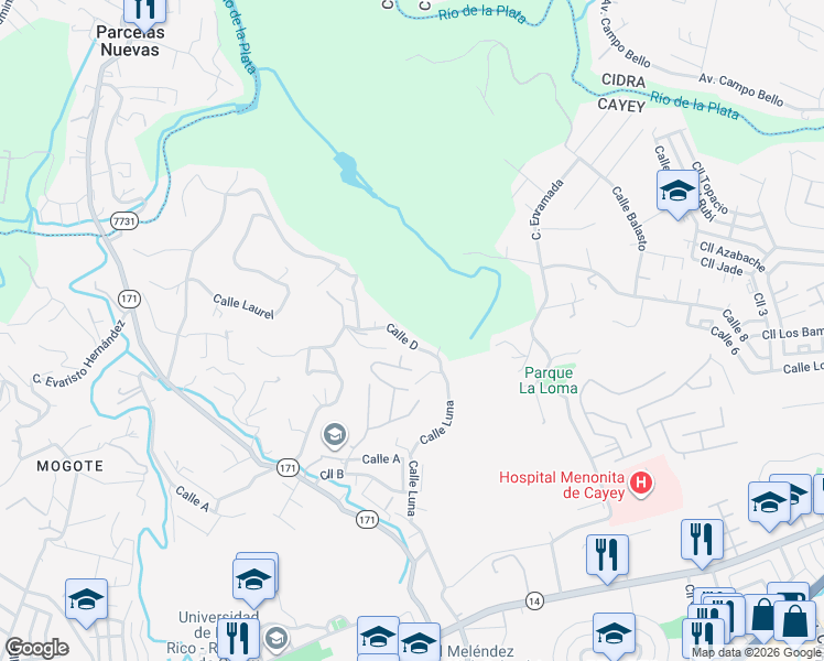 map of restaurants, bars, coffee shops, grocery stores, and more near in Rincón