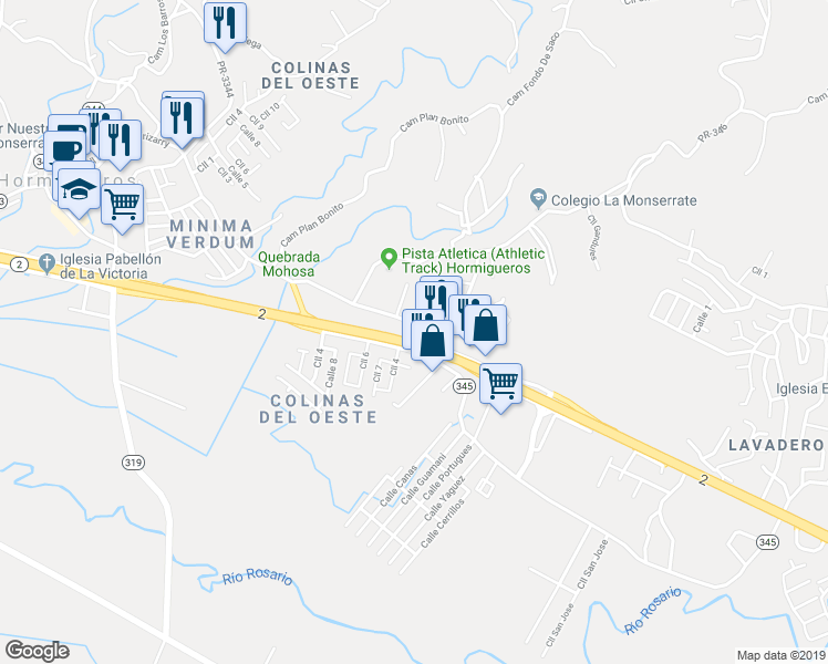 map of restaurants, bars, coffee shops, grocery stores, and more near in 