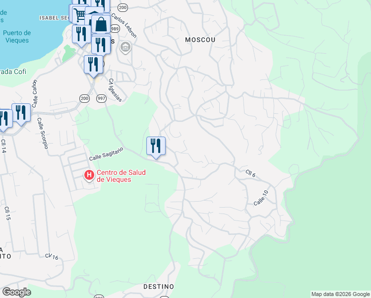 map of restaurants, bars, coffee shops, grocery stores, and more near in Puerto Ferro