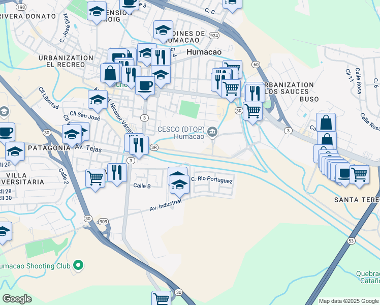 map of restaurants, bars, coffee shops, grocery stores, and more near in 