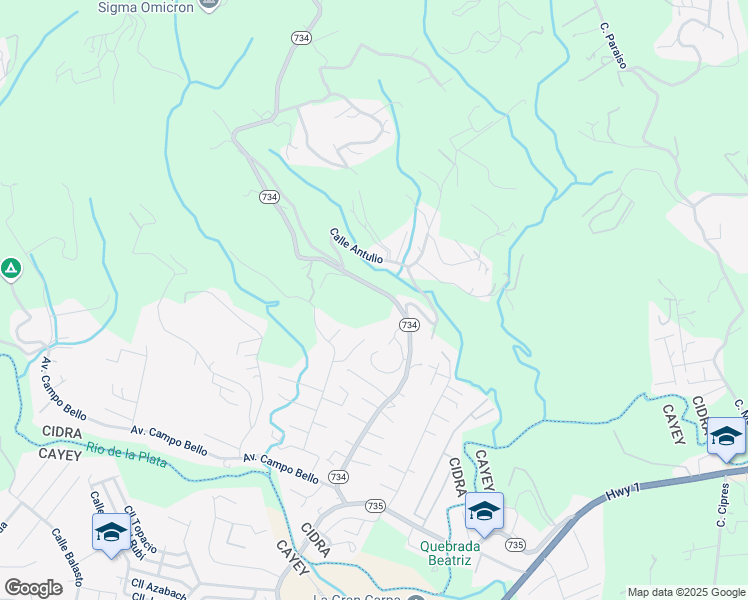 map of restaurants, bars, coffee shops, grocery stores, and more near in Parcelas Nuevas
