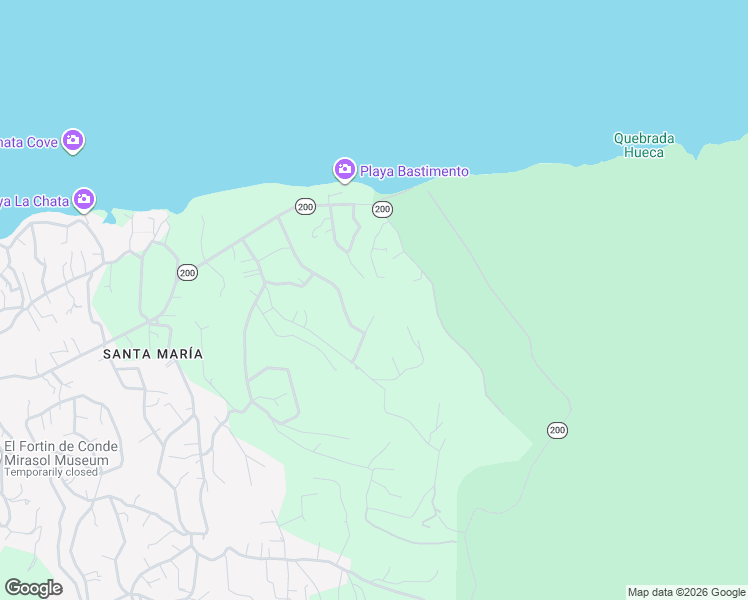 map of restaurants, bars, coffee shops, grocery stores, and more near in Puerto Diablo