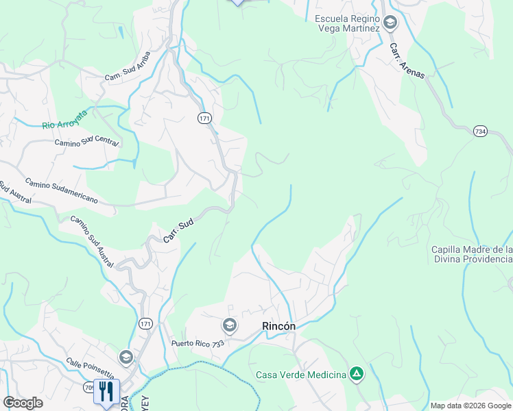 map of restaurants, bars, coffee shops, grocery stores, and more near Puerto Rico 171 in Cidra