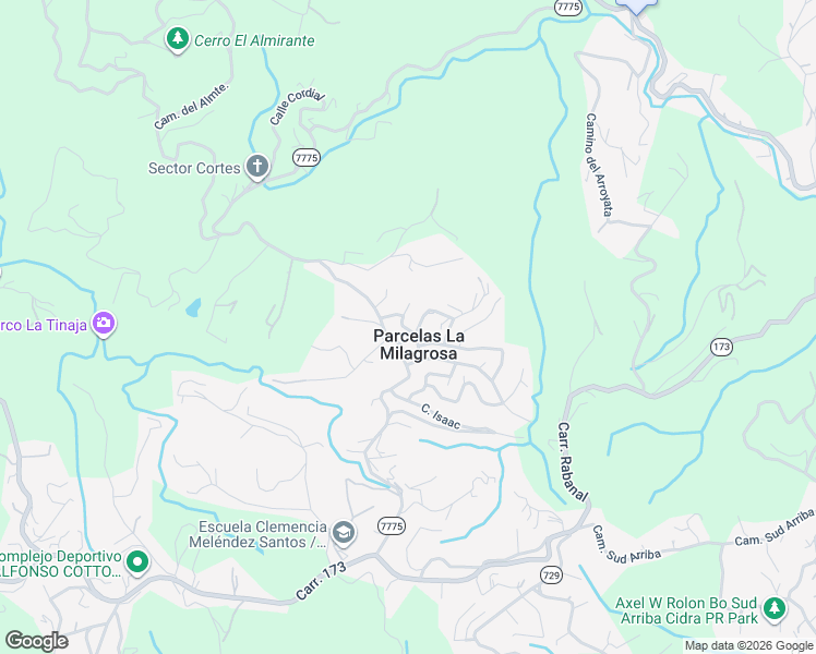 map of restaurants, bars, coffee shops, grocery stores, and more near in Parcelas La Milagrosa