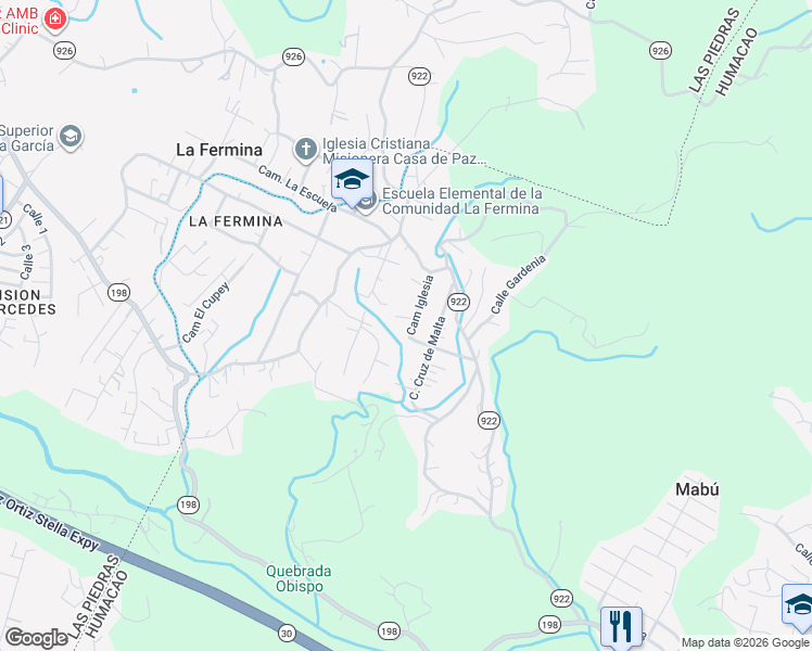 map of restaurants, bars, coffee shops, grocery stores, and more near in Mabú