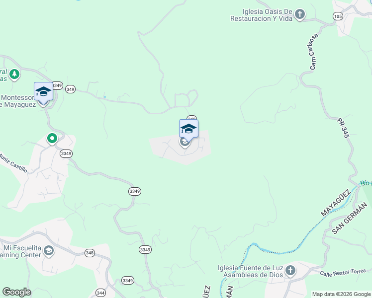 map of restaurants, bars, coffee shops, grocery stores, and more near 349 in Hormigueros