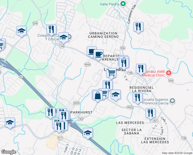 map of restaurants, bars, coffee shops, grocery stores, and more near Calle Reparto Rosario in Montones