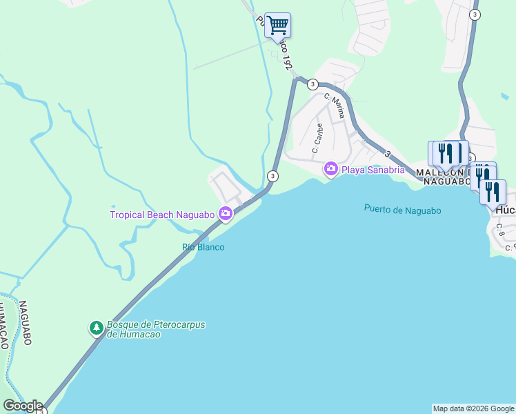 map of restaurants, bars, coffee shops, grocery stores, and more near in Río