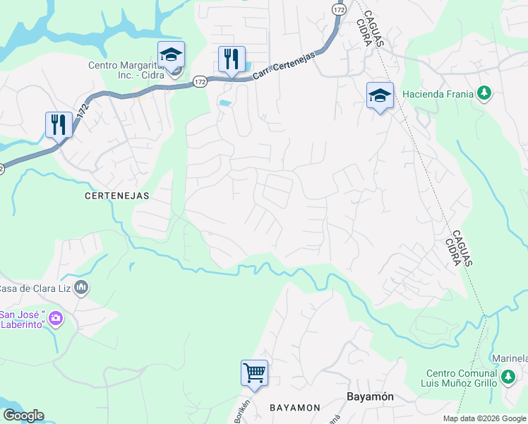 map of restaurants, bars, coffee shops, grocery stores, and more near in Bayamón