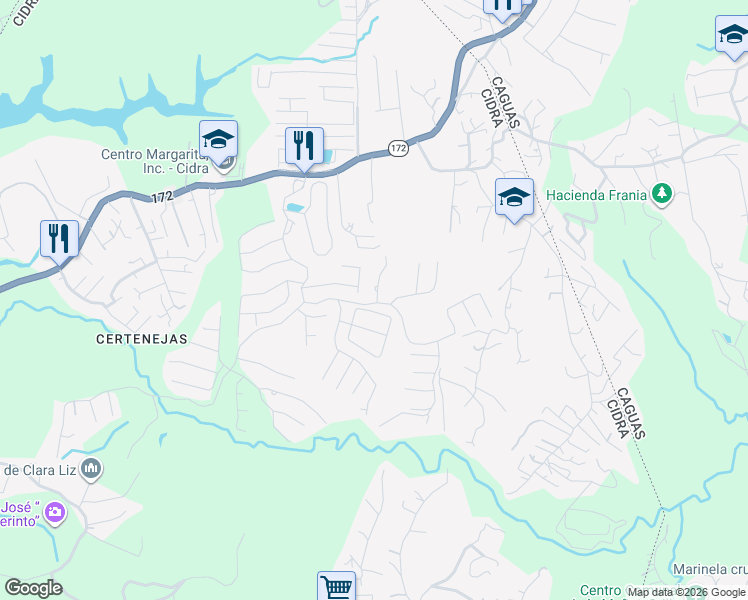 map of restaurants, bars, coffee shops, grocery stores, and more near Camino de Las Trinitarias in Cidra