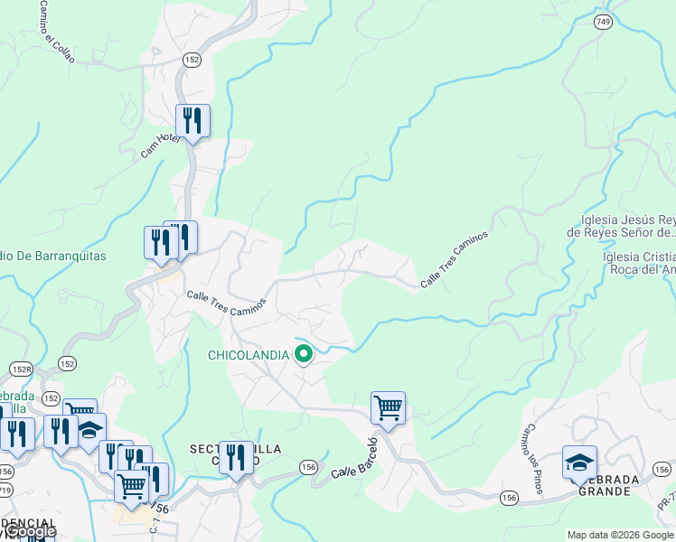 map of restaurants, bars, coffee shops, grocery stores, and more near in 