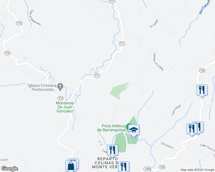 map of restaurants, bars, coffee shops, grocery stores, and more near in Barranquitas