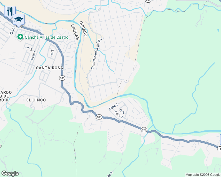 map of restaurants, bars, coffee shops, grocery stores, and more near in Gurabo
