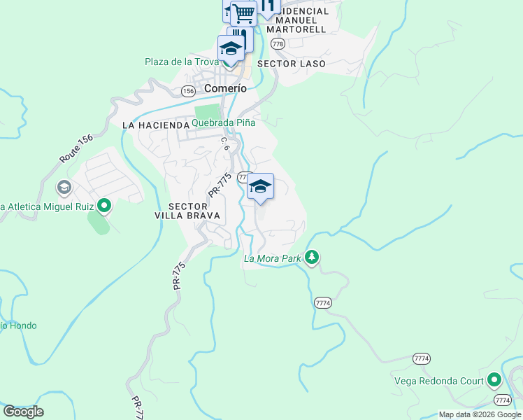 map of restaurants, bars, coffee shops, grocery stores, and more near in Piñas