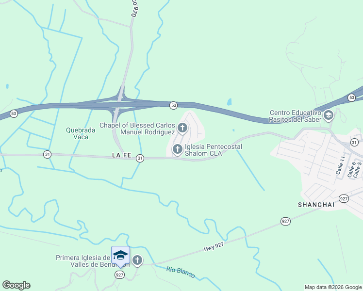 map of restaurants, bars, coffee shops, grocery stores, and more near Calle 1 in Naguabo