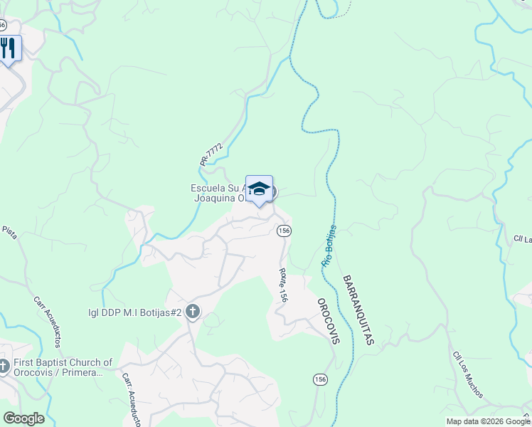 map of restaurants, bars, coffee shops, grocery stores, and more near PR-7772 in Orocovis