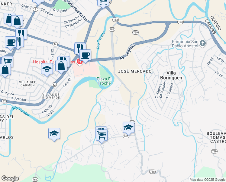 map of restaurants, bars, coffee shops, grocery stores, and more near Puerto Rico 788 in Tomás de Castro