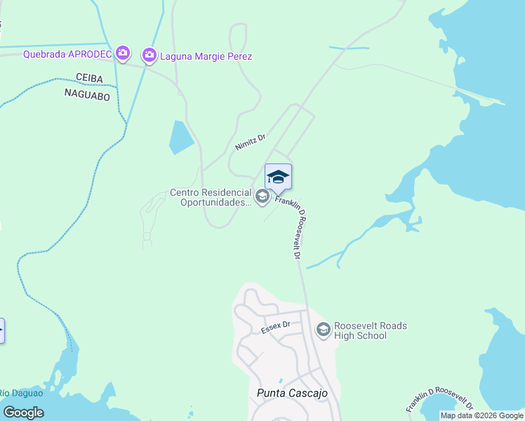 map of restaurants, bars, coffee shops, grocery stores, and more near 16 Franklin D Roosevelt Drive in Ceiba