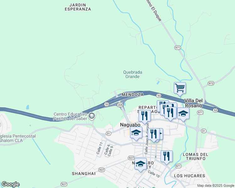 map of restaurants, bars, coffee shops, grocery stores, and more near in Naguabo