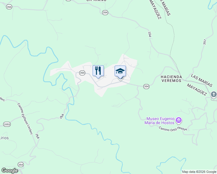 map of restaurants, bars, coffee shops, grocery stores, and more near in Río Cañas Arriba