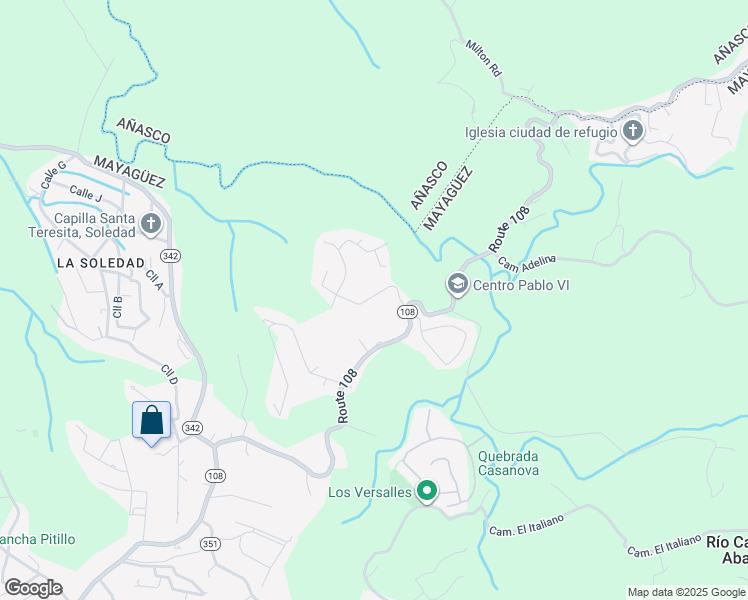 map of restaurants, bars, coffee shops, grocery stores, and more near 575 Calle Pitirre in Mayagüez